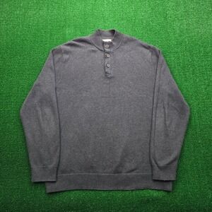 Refectory Sweater Mens XL Gray Button Quarter Zip Pullover British Inspired